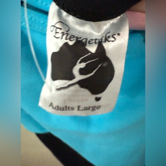 Energetiks Leotard Romper Size Large Black Blue Dance Gymnastics Activewear - Picture 3 of 4